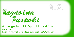 magdolna puspoki business card